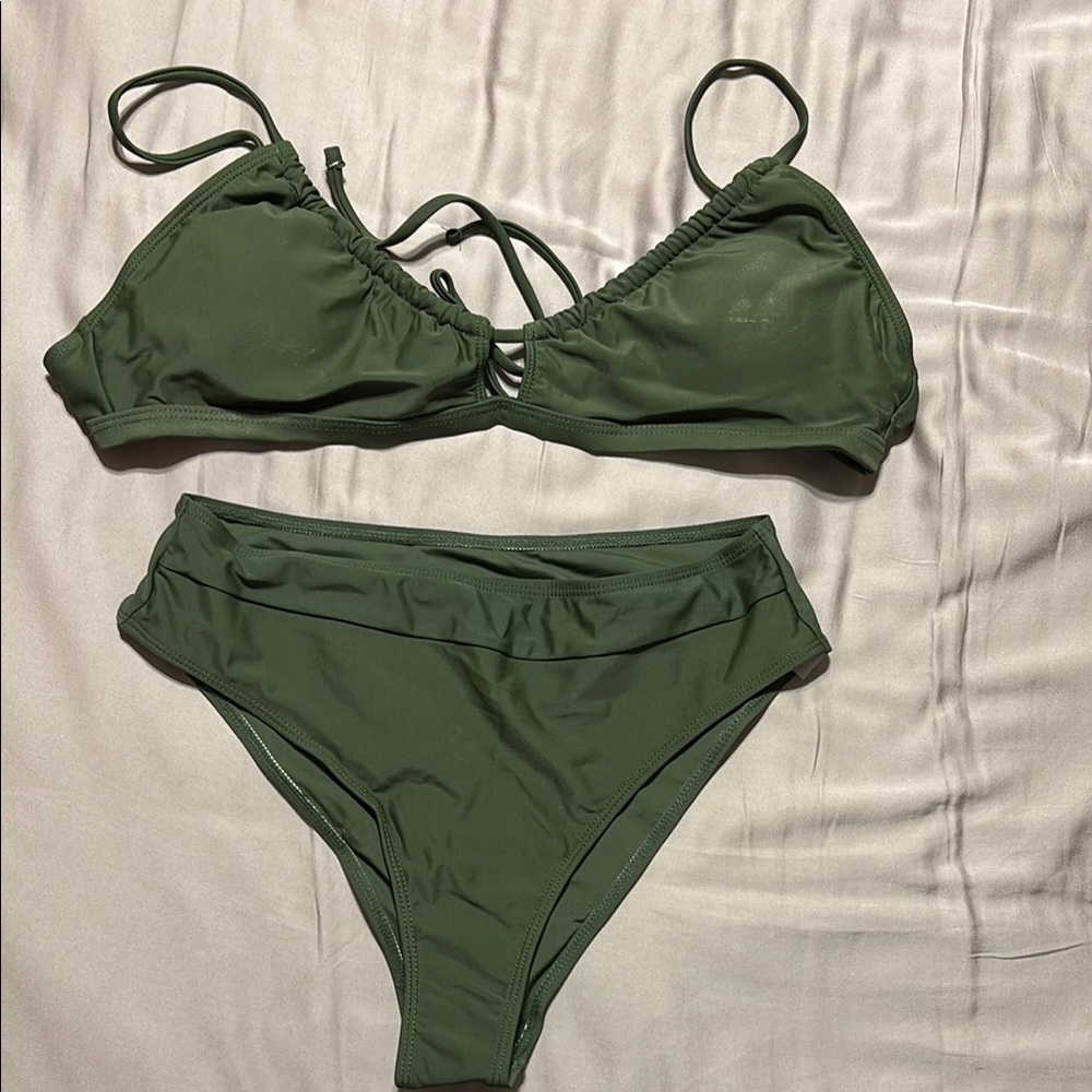 🆕 Retro Stage Army Green Swimsuit NIB